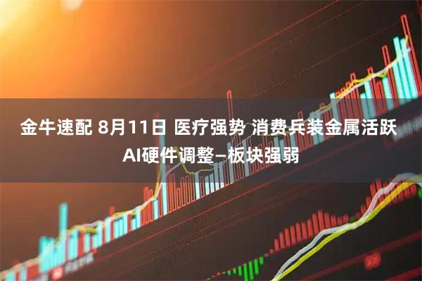 金牛速配 8月11日 医疗强势 消费兵装金属活跃 AI硬件调整—板块强弱